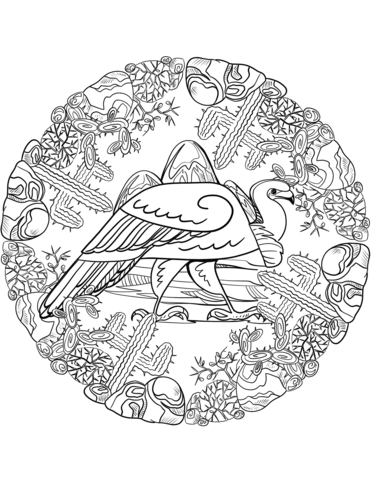 Vulture Mandala Coloring Page